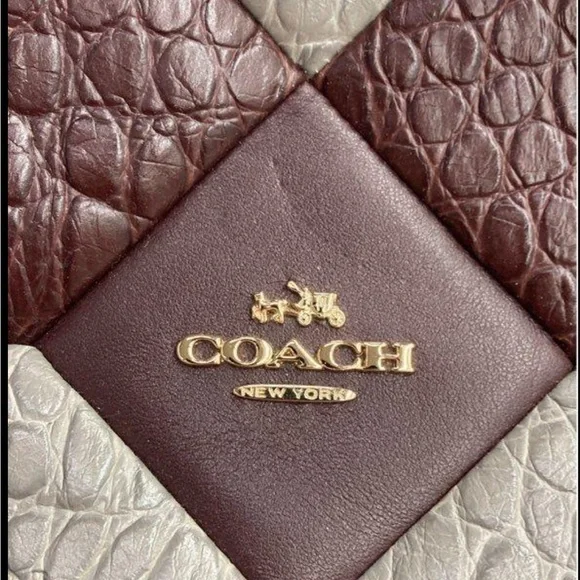 Coach Patchwork Shoulder Bag - Pink, Gray, and Brown - Picture 5 of 7